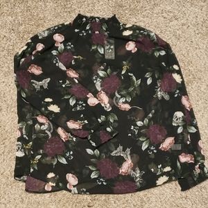 BWT Torrid Mock Neck Long Sleeve Blouse